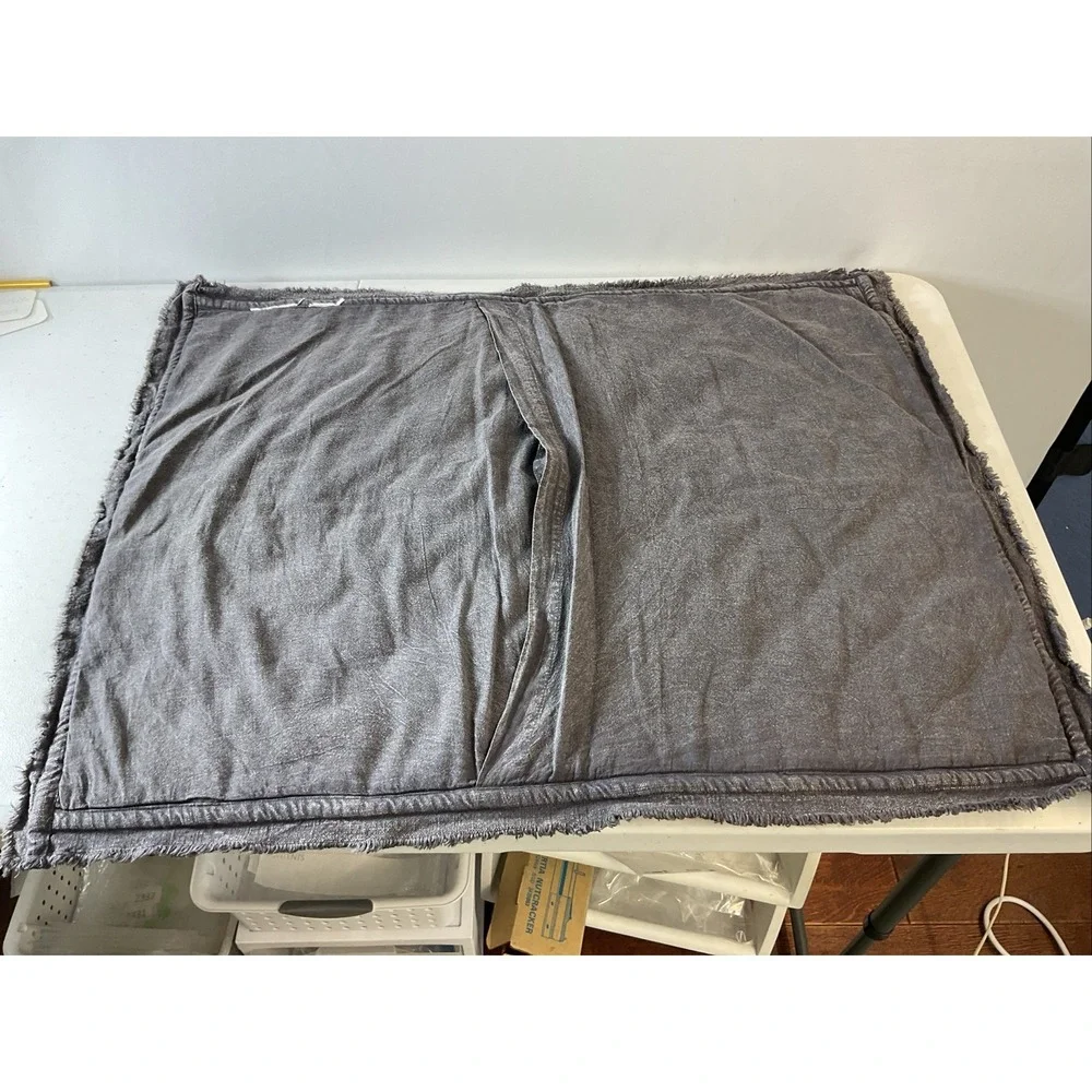 Set/2 Pottery Barn Velvet Lattice Stitch Quilted Sham Standard Gray Charcoal